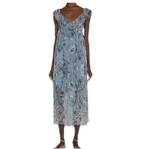 HANNAH ARTWEAR Women Blue Dara Tie-Back Floral Midi Dress Size 0